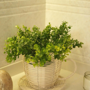 Best Selling Wholesale Natural Rattan <b>Wicker</b> Cup & Saucer Planter <b>Basket</b> for Table and Home Decor Flower Pot From Vietnam - Product Image 2