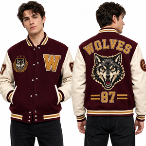 Chaqueta Letterman para Hombre, Mezcla de Lana, Estilo Bomber, con Parches Bordados de Chenilla, para Uniformes de Club, Ropa Deportiva de Marca Privada, Ropa Urbana - Product Image 6
