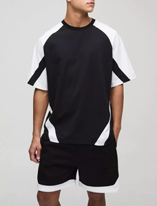 Fashionable Latest 2 Pcs Solid Printed Shirt Short <b>Set</b> Men Custom Embroidered logo Breathable Eco-friendly Streetwear Tracksuit - Product Image 2