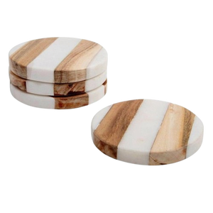 Wooden Round Coaster Set With Stand Diameter Non-Slip Table <b>Pad</b> Retro Design Mats & <b>Pads</b> - Product Image 5