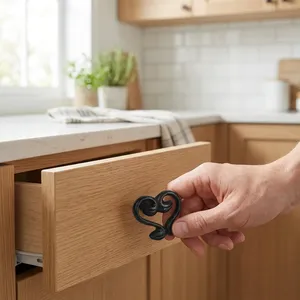 Poignée de tiroir en fonte en forme de cœur, style moderne, quincaillerie de cuisine, bouton de meuble durable, Rajvasant RVE KB 4175 - Product Image 1