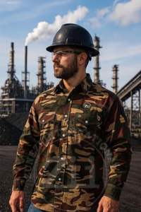 Camiseta de Seguridad contra Riesgos de Arco Eléctrico, Retardante de Fuego CAT2/HRC2, FRC, 300C-500C, NFPA 2112, Costuras Soldadas con Protección contra Vapores - Product Image 4