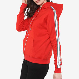 Women's Casual Outdoor Full Zip-Up Hoodie Long Sleeve Solid Color Cotton Blend Lightweight Zip Up Sweatshirt Hoodie - Product Image 5