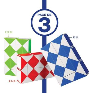 Assorted Colors Sensory Fidget Snake <b>Cube</b> Twist <b>Puzzles</b> Bulk Pack of 3 Stocking Stuffers! - Product Image 2