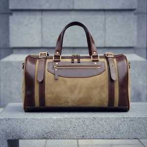 Bolsa de Viaje de Lona con Detalles en Cuero Genuino Personalizada, Gran Capacidad, Impermeable, para Llevar como Equipaje de Mano, LCTB-0125 - Product Image 1