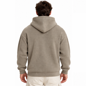 Sudadera con Capucha de Punto Waffle para Hombre, Informal, Térmica, de Manga Larga, Deportiva, de Invierno, Estilo Urbano, Sudadera con Capucha Personalizada, Ropa al por Mayor - Product Image 5