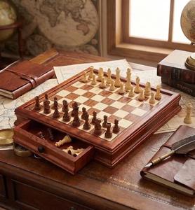 Eco-Friendly Rustic Polished Chess Board <b>Game</b> with 100% Handmade Pure Wood Animal/<b>Love</b> Style Customized Size Chess Set New - Product Image 2