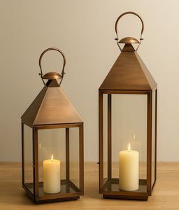 Antique Gold Metal <b>Lanterns</b> 3 Piece <b>Set</b> Iron Candle Holder Durable Home Decoration Wedding Events Decor <b>Lanterns</b> <b>Set</b> Anti Rust - Product Image 3