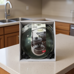 Pot en verre de 20 cm avec couvercle Produit en verre de qualité supérieure - Product Image 3