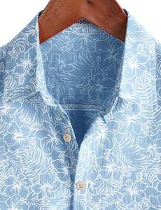 Camisa de Fiesta para Hombre, Manga Corta, Estampado Floral Tropical Hawaiano, Casual de Playa, con Botones, Colorida, para Verano - Product Image 3