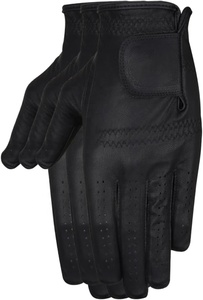 Golf <b>Glove</b> <b>Black</b> Genuine Leather Non Slip Hook And Loop Closure Right Hand Unisex Sports - Product Image 3