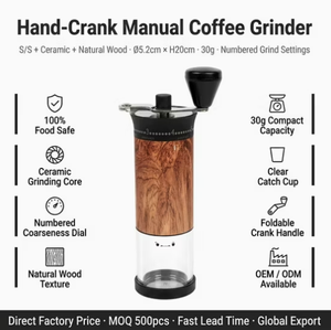 Premium Manuelle Kaffeemühle Tragbare Handkaffeemühle für Espresso Pour Over French Press - Product Image 1