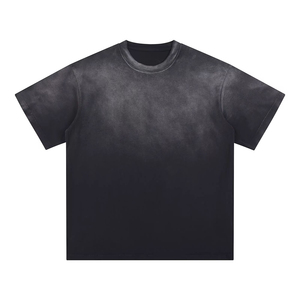 T-shirts vintage surdimensionnés pour hommes en coton épais personnalisés, 100 % coton, délavés à l'acide - Product Image 1