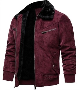 <b>Men</b>’s Winter Real Leather Suede <b>Shearling</b> Jacket Fleece Lined Warm Casual Outerwear <b>Coat</b> Jacket - Product Image 4