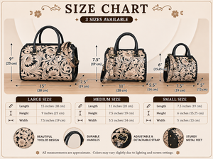 Bolsos de Viaje de Cuero Vacuno Genuino Hechos a Mano de Primera Calidad 2026, Bolsos Cruzados con Diseño Floral Western para Mujer - Product Image 2