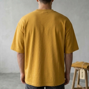 T-shirt pour homme, jaune moutarde, imprimé graphique, col rond, manches courtes, coupe décontractée, streetwear décontracté, vêtements - Product Image 2