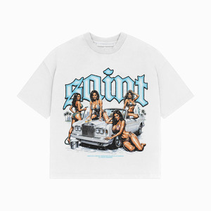 Camiseta Oversize 240 GSM de Algodón Premium Suave y Transpirable Blanca con Estampado Gráfico DTG y Logotipo Personalizado 100% algodón para hombre, corte holgado - Product Image 6