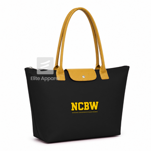Custom NCBW Coalition Tote <b>bag</b> <b>black</b> and golden Embroidered Logo Daily Use Large Capacity Leather Tote <b>bag</b> for female - Product Image 2