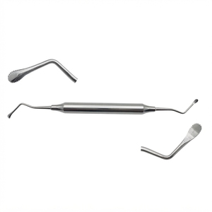 Curette dentaire Lucas en argent avec poignée moletée, instrument chirurgical manuel de classe I - Product Image 5
