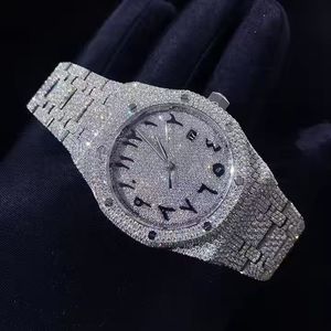 Montre-bracelet de luxe en quartz sertie de diamants pour femme, or blanc bicolore, cadran carré style hip-hop, montre tendance et élégante - Product Image 5