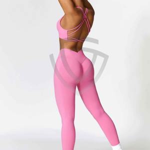 Ensemble de vêtements de sport pour femmes, leggings de yoga sans couture, ensemble de soutien-gorge et leggings de fitness, ensembles de soutien-gorge et leggings pour femmes personnalisables - Product Image 3