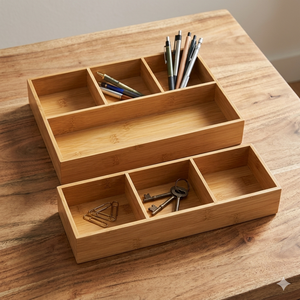 Premium Bamboo Kitchen <b>Drawer</b> Organizer <b>Storage</b> Box Multi Compartment Cutlery Tray Wooden Divider <b>for</b> Home Cabinet - Product Image 6