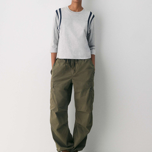 เสื้อยืดผู้หญิงคอวี แขนสามส่วน พิมพ์ลาย สไตล์ลำลอง ผ้าฝ้าย 100% รับผลิตตามสั่ง ขายส่ง - Product Image 5