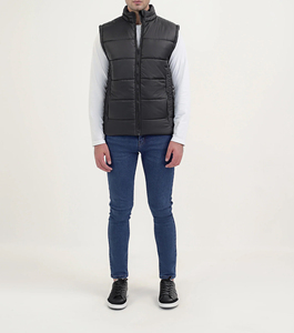 Gilet matelassé sans manches à col montant chaud d'hiver, 100 % polyester de haute qualité, enduit - Product Image 5