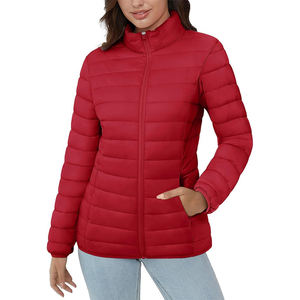 Vestes matelassées décontractées pour femmes, 100% polyester, logo personnalisé, couleur unie, motif tissé, respirantes, imperméables, coupe-vent - Product Image 1