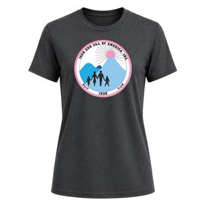 T-shirt décontracté gris anthracite à col rond et manches courtes avec écusson brodé Jack & Jill et motif circulaire sur la poitrine, personnalisable - Product Image 1