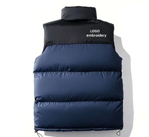 Wholesale <b>Men</b>’s Quilted Puffer Vest <b>Jacket</b>, Custom Sleeveless Winter Outerwear with Zipper Pockets - Product Image 5