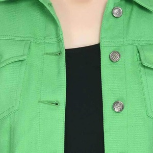 Chaqueta vaquera larga elástica de nuevo estilo para mujer, transpirable, talla grande, de algodón, negra, lisa, para invierno - Product Image 2