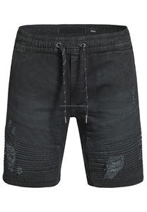 Short en jean d'été unisexe Hip Hop déchiré noir Punk Wash Baggy Work Shorts Vintage Raw Edge Casual Denim Vente en gros - Product Image 2