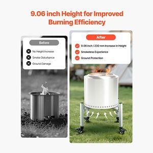 Supporto Regolabile per Braciere Moderno da 15-27 Pollici con 4 Ruote per Solo Stove Bonfire Yukon Outsi per Combustibile in Legno - Product Image 4