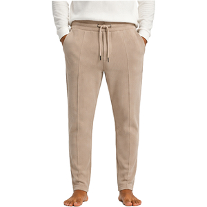Custom <b>Mens</b> Waffle Knit Sports Pants Slim Fit Casual Textured <b>Trousers</b> Elastic Waist <b>Drawstring</b> Comfortable Joggers - Product Image 2