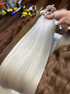 Cheveux vierges naturels vietnamiens de qualité supérieure, 100 % vierges, blond clair, en vrac, doublement étirés, prix d'usine, certifiés NASA - Product Image 6