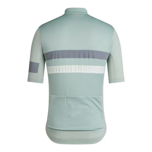 เสื้อเจอร์ซีย์ปั่นจักรยานแขนสั้นสีดำสำหรับผู้ชาย ลายแถบสีขาวและชมพู ซิปด้านหน้าเต็มตัว ผ้าโพลีเอสเตอร์ระบายอากาศได้ดี เสื้อกีฬา - Product Image 6