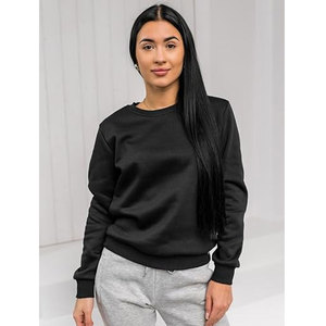 Sweat-shirt rose à col rond pour femme, coupe décontractée, uni, à manches longues, en molleton, confortable, style athleisure, pour la détente - Product Image 5