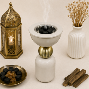 Classic Minimalist Arabic Mabkhara Luxury Metal <b>Oud</b> <b>Bakhoor</b> Burner Wholesale Ceramic Scent Holder For Ramadan Home Decor Gift - Product Image 2