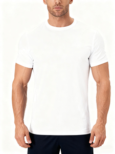 T-shirt pour homme de grande taille, de haute qualité, à séchage rapide, pour la salle de sport, la remise en forme, avec logo personnalisé, col rond, t-shirt uni - Product Image 1
