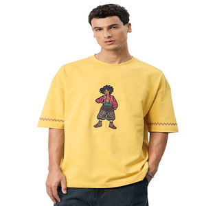 Camiseta estampada personalizable de algodón de 180g de alta calidad para hombre, técnica lavada de soplo Unisex Vintage de gran tamaño disponible, largo corto - Product Image 4