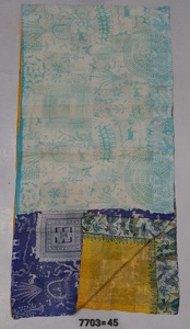 Étoles en soie pure vintage avec broderie Kantha et motifs circulaires lourds - Product Image 6