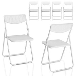 Set di 6 Sedie Pieghevoli in Plastica Leggere, Portatili e Impilabili per Eventi Interni ed Esterni, Uso Commerciale e Domestico - Product Image 4