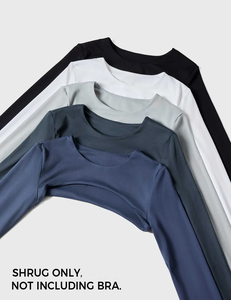 <b>Women</b> Long Sleeve Open Front <b>Shrug</b> Cropped Bolero Workout Yoga Fitness Top Stretch Sportswear Activewear Custom - Product Image 6