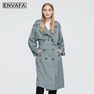 Gabardina de Alta Calidad para Mujer, Chaqueta Cortavientos con Cinturón, Gabardina Larga de Primavera, Venta al Por Mayor - Product Image 6