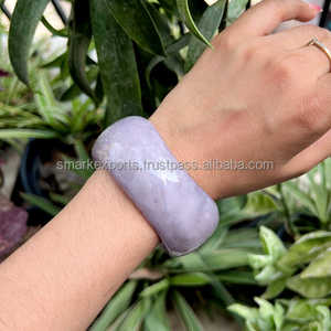 Brazalete de resina con efecto de mármol púrpura radiante, pulsera de Ángel hecha a mano de alta calidad con estilo ancho Kada, joyería de moda gruesa - Product Image 4