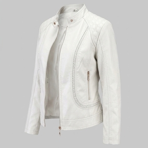 Chaquetas de Cuero Genuino para Mujer con Logotipo en Colores Personalizados, Chaqueta de Cuero Vacuno Real de Alta Calidad para Mujer al por Mayor - Product Image 5