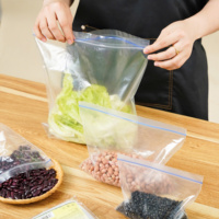 Sac en plastique PE à fermeture éclair imprimé en gravure, résistant aux hautes températures, 45-70 microns, compatible micro-ondes, modèle HC-007, pour le stockage des aliments