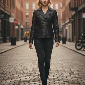 Veste en cuir pour femmes, vêtement d'extérieur chaud pour les tenues quotidiennes modernes - Product Image 2