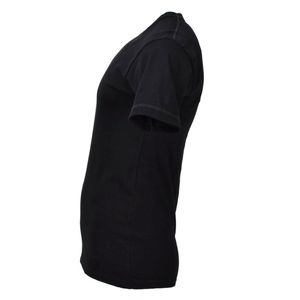 T-shirt à manches courtes pour homme, couleur unie noire, col rond, coupe classique, jersey en coton décontracté, Pays-Bas - Product Image 4